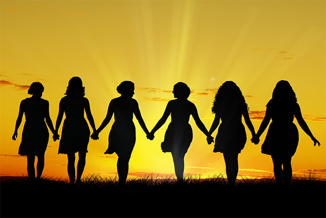 women holding hands